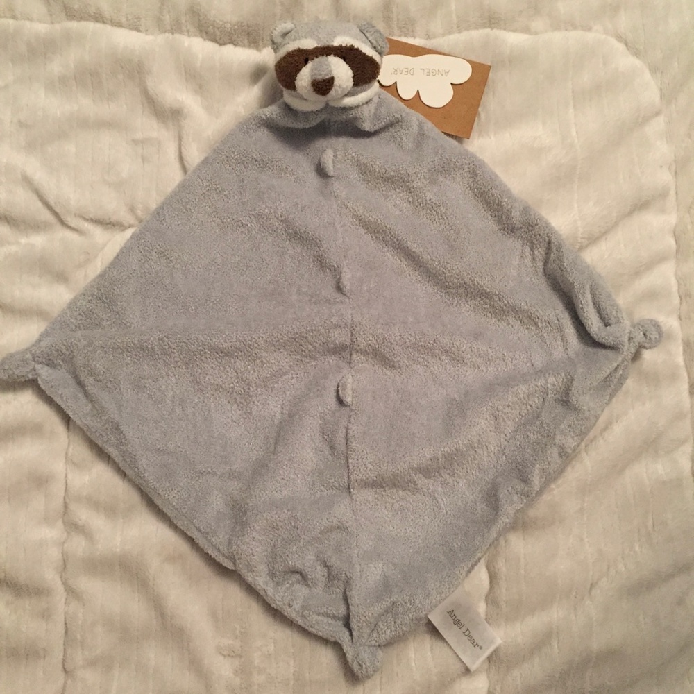 New Angel Dear Raccoon Grey Security Blanket Plush Baby Lovey